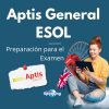 Estudiante joven preparándose para el examen Aptis General ESOL con su tablet.