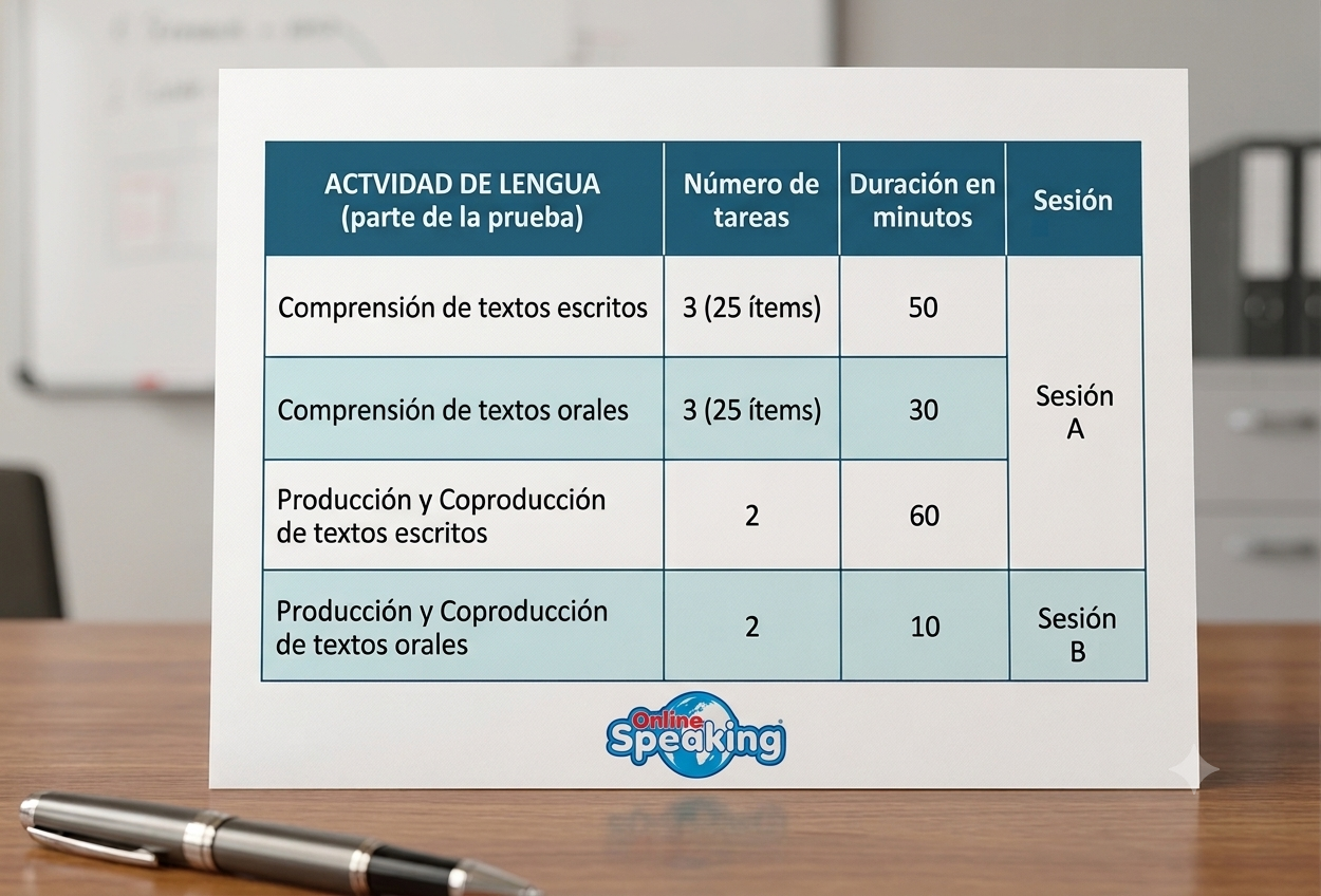 Partes del examen de la EOI